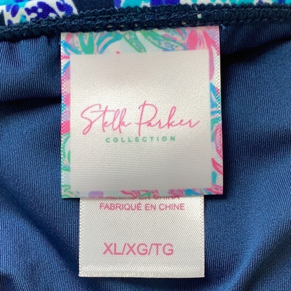 NWT Stella Parker Blue Patterned Vibrant Blues Women’s  One Piece Swimsuit XL - Picture 3 of 7